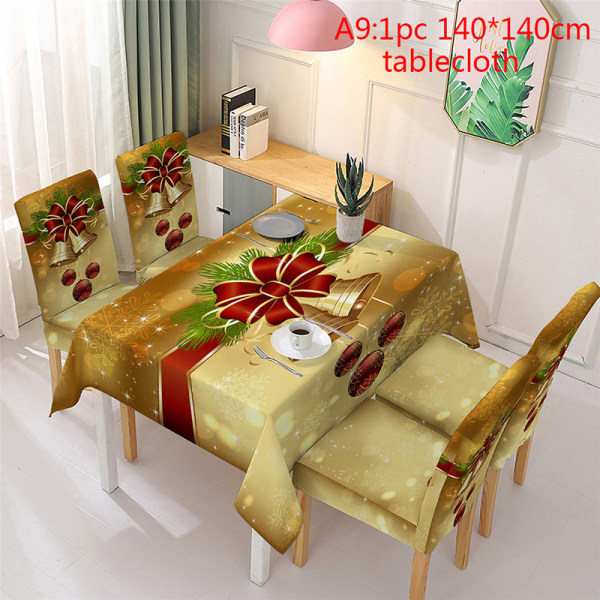 Christmas Snowflake pöytäliina Xmas ruokapöydän tuolin cover Waterpro Gold A9
