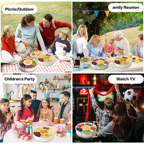 Bærbar Roterende Snackboks Med Håndtag 透明色