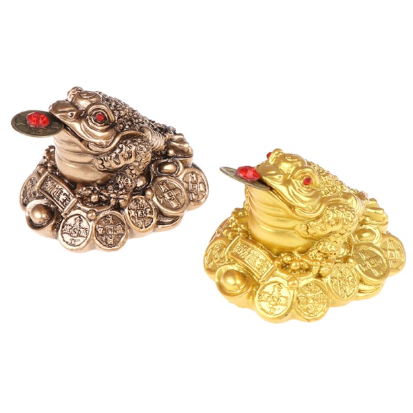 1st Fortune Frog Feng Shui Lucky Money Padda Hemmakontor Dekor Bronze one size