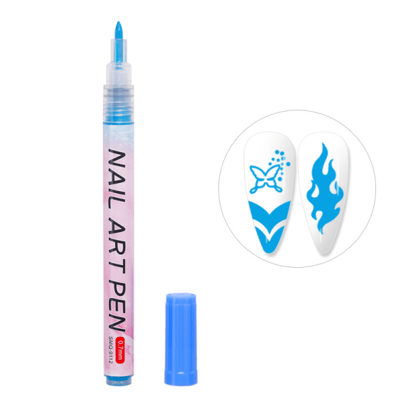 Nail Art Graffiti Pen UV-geelilakka vedenpitävä piirustusmaalaus Blue one size