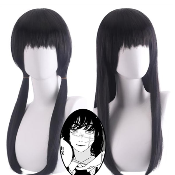 Anime Chainsaw Man Mitaka Asa Cosplay paryk Asa Mitaka Lang Sort Black One Size