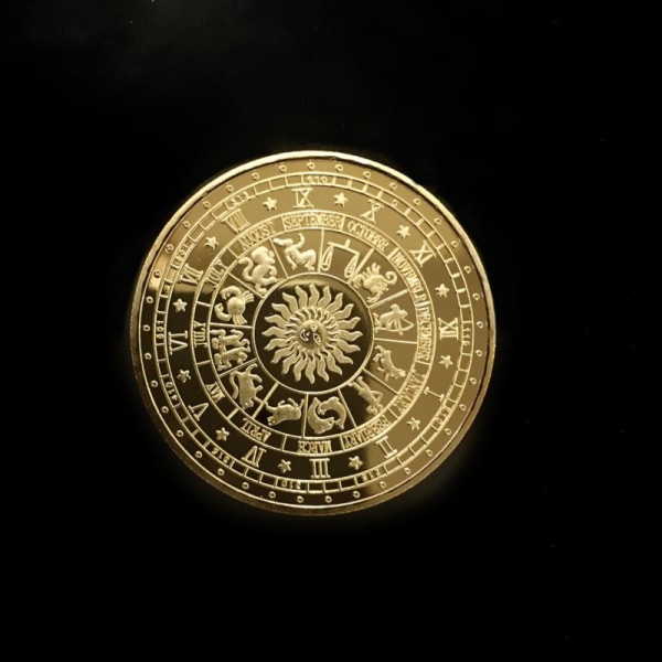 Twelve Constellation Lucky Gold Coin Capricorn Commemorative Co Gold one size