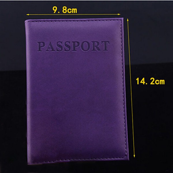 Kvinder Mænd Pasholder Kunstlæder Rejsepas Cover Ca LightBLue one size