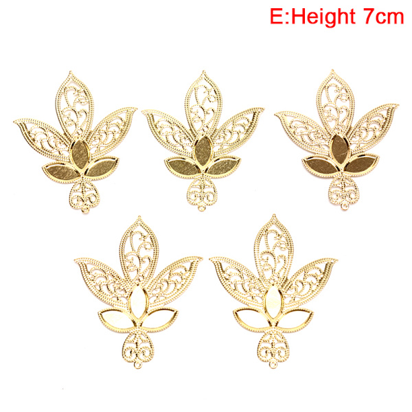 50 st Vintage metall blad filigran blomma skiva berlocker DIY Craft Gold E