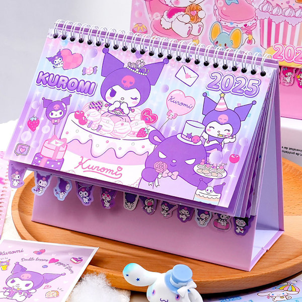e Anime Kuromi Cinnamoroll Melody Kalender Kawaii Skrivbordsdekoration A1