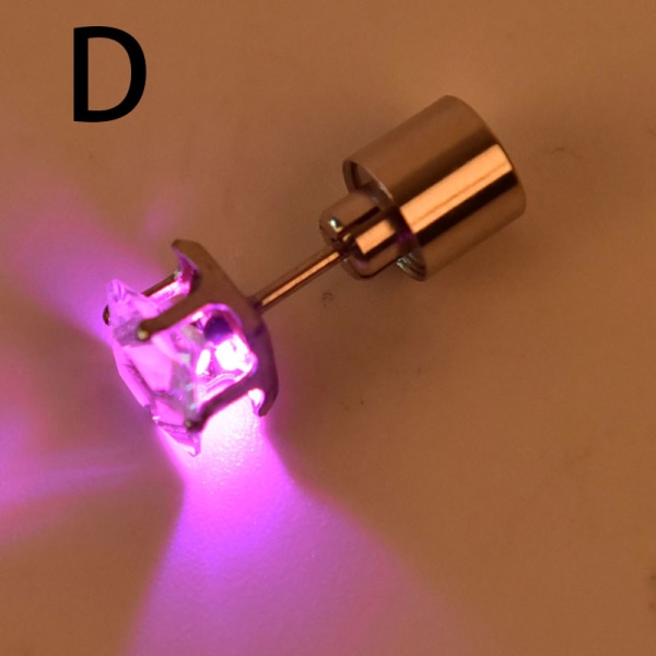 1Pc Party Charm LED øredobb lys opp krone glødende krystall øre Pink One Size