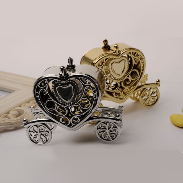 Creative Carriage Sweet Candy Box Chokladpresent Födelsedag Weddi Gold