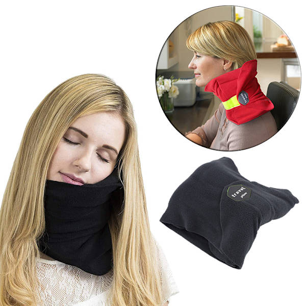 Mjuk rese-nackkudde Bärbar Flygplan Bil Comfy Sleeping Pi Gray
