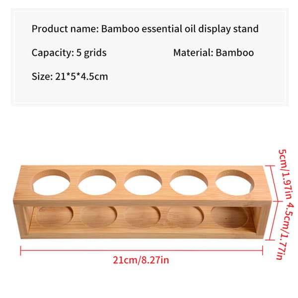 1 stk eterisk olje bambus utstillingsstativ 5 hull eterisk olje per Onesize