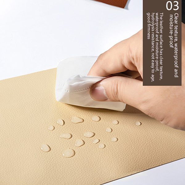 4 st 20X30 cm soffreparationslapp Självhäftande PU-bil gör-det-själv-dekal Khaki 4 pcs