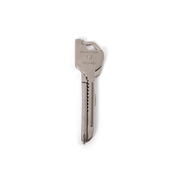 6 i 1 EDC Multi Pocket Keytool Karbinhake Multipurpose Keychain Silver
