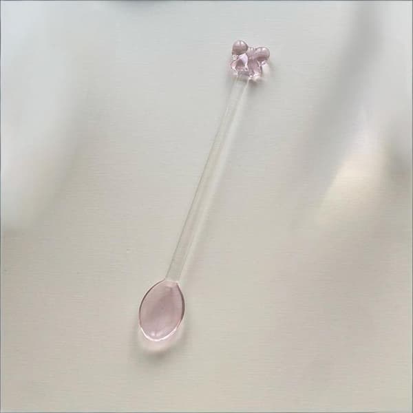 Rosa rosett kaffeskedsglas A