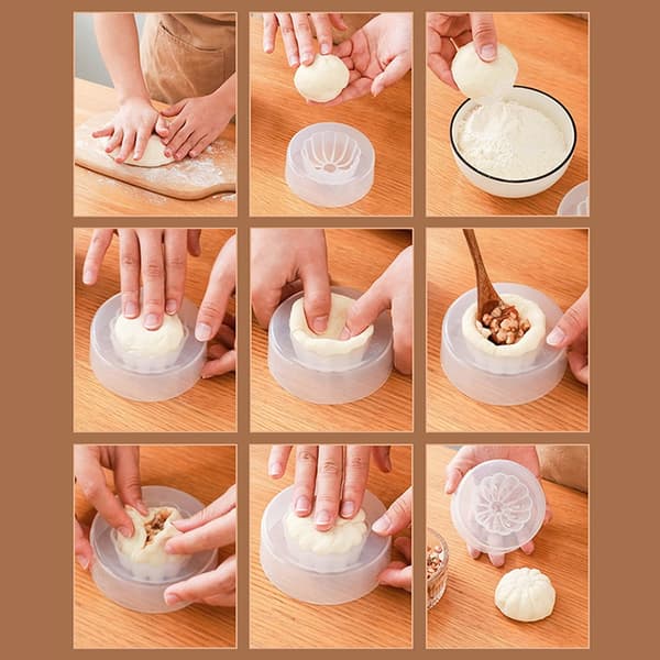 Ångad fylld bullformare Baozi Dumpling Moon Cake Mold Bakning onesize