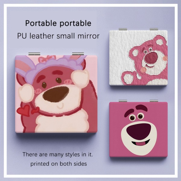 e Strawberry Bear Portable Foldable Makeup Mirror Makeup Small N4