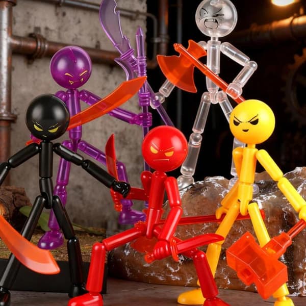 1 sett Multi-ed Matchmaker Stickman Bevegelig Montert Robot Orna A2