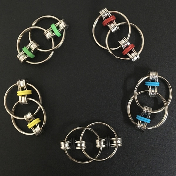 Hot Flippy Chain Ring EDC Fidget Toy Hand 3 colors 3 pcs