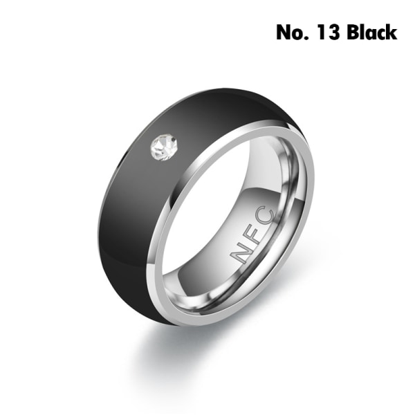 NFC Finger Ring för Android Phone Equipment Multifunctional Wea No. 13 Black 1 PC