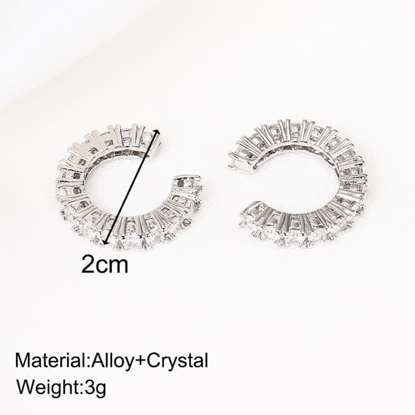 Fuld Rhinestone Zircon Øremanchet Øreclips til kvinder uden piercing C OneSize
