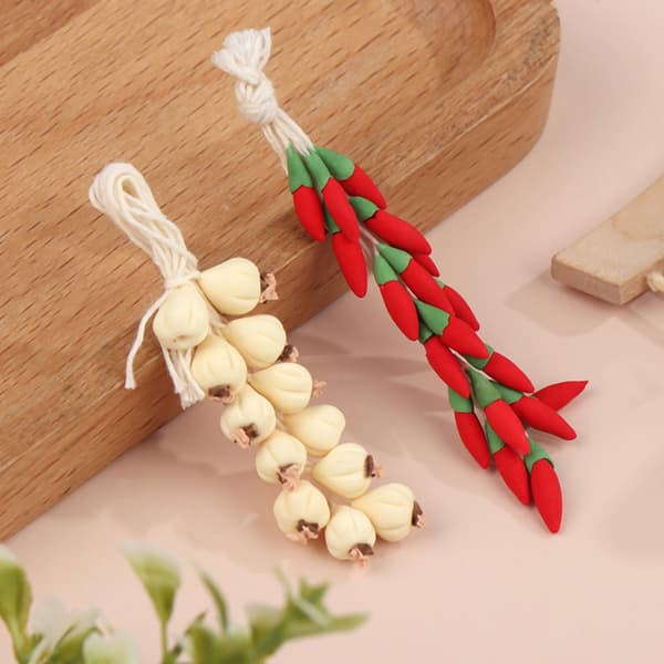 1String 1:12 Dollhouse Miniatyr vitlök Chili krydda kök Garlic