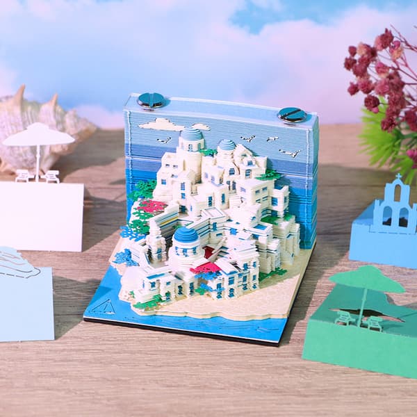 3D Papir Udskæring Kunst Håndværk Memo Pad Notesblok Skriveblok Skrivebord D A3