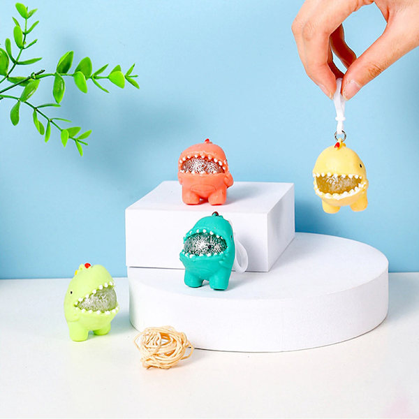 Cartoon Monster Bubble Squishy Toy Keychain C