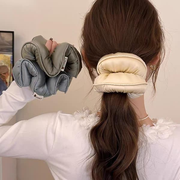 Sponge Sleep Elastisk Hårstrikk Hår Scrunchies For Kvinner Blue