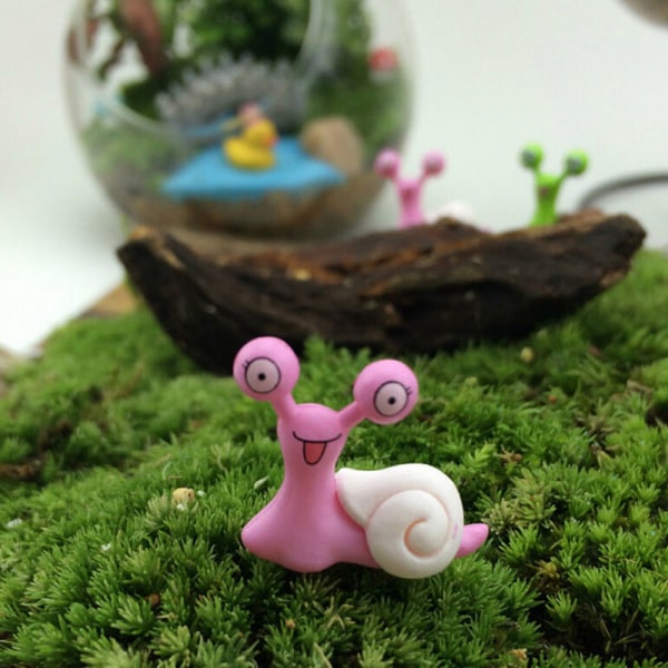 Trädgårdsprydnad miniatyr snigelfigur Resin Craft Fairy Doll 1 pc