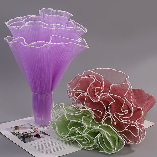 28cmx1M Blomma omslagspapper Wave Garn Florist Bukett Packagi Green