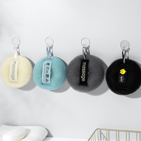 Brusebold Svamp Bad Loofahs Mesh Pouf Massage Krop Eksfoliering Gray