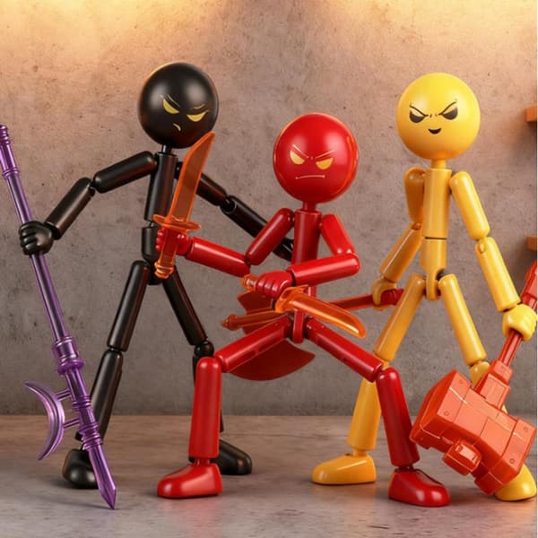 1 sett Multi-ed Matchmaker Stickman Bevegelig Montert Robot Orna A3