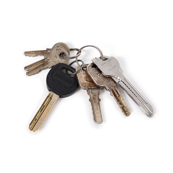 6 i 1 EDC Multi Pocket Keytool Karbinhake Multipurpose Keychain Silver