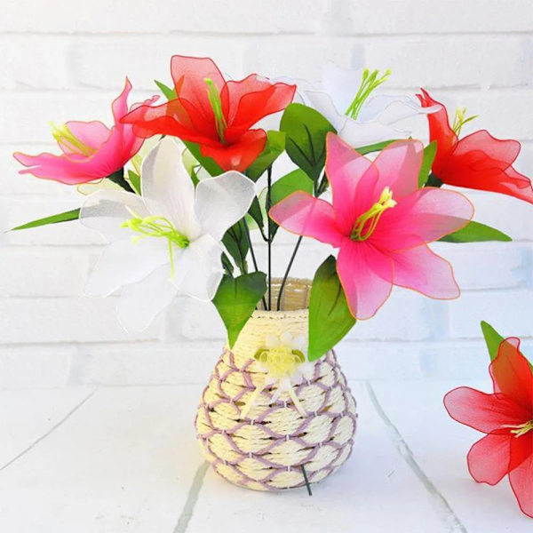 20 st draghållfast nylon DIY Ronde Flower Making Material H A10