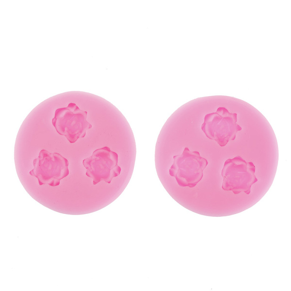 3d ros blomma silikon fondant form dekor choklad socker