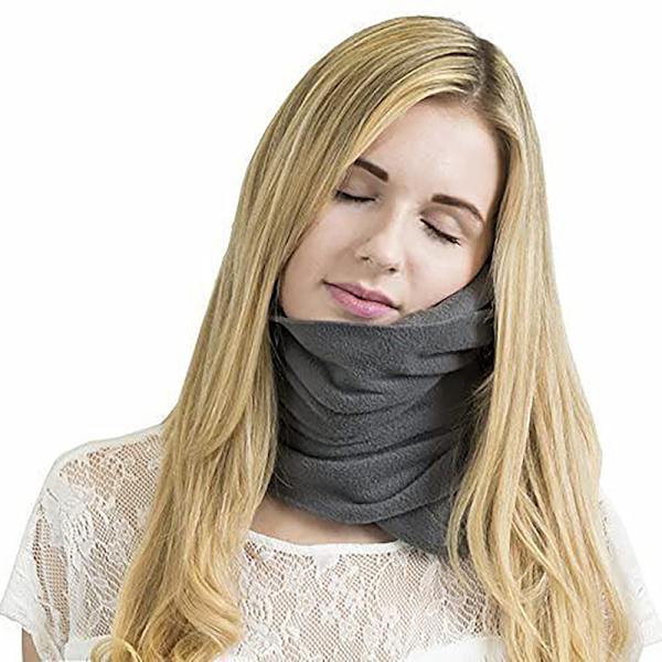 Mjuk rese-nackkudde Bärbar Flygplan Bil Comfy Sleeping Pi Gray