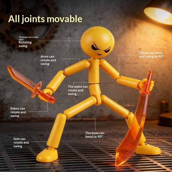 1 sett Multi-ed Matchmaker Stickman Bevegelig Montert Robot Orna A5
