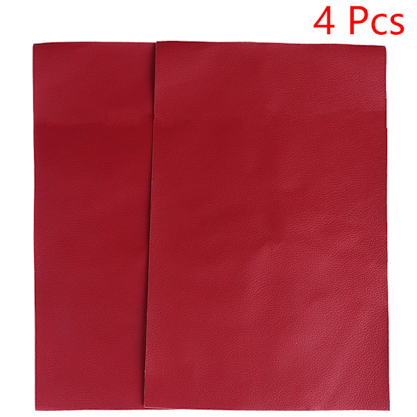 4 st 20X30 cm soffreparationslapp Självhäftande PU-bil gör-det-själv-dekal Wine red 4 pcs