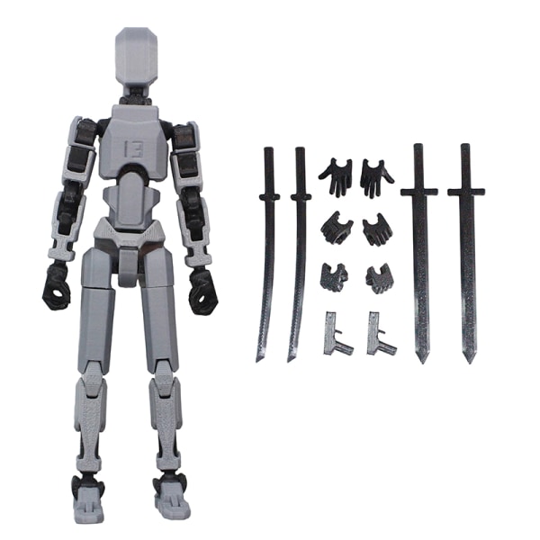 Multi-ed Movable Robot 3D- printed skyltdocka Toyslucky 13 Dummy Gray