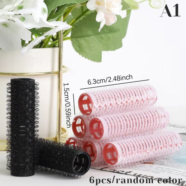 6st Self Grip Hair Rollers Cling Hair Curlers Rollers Hairdres Random Color 2.5cm