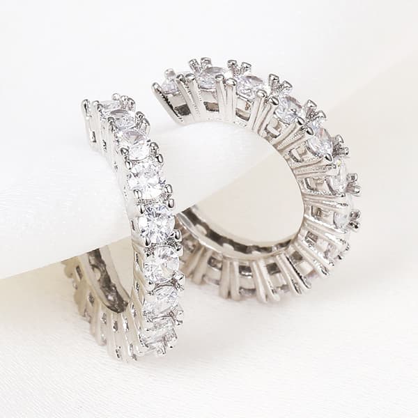 Fuld Rhinestone Zircon Øremanchet Øreclips til kvinder uden piercing C OneSize