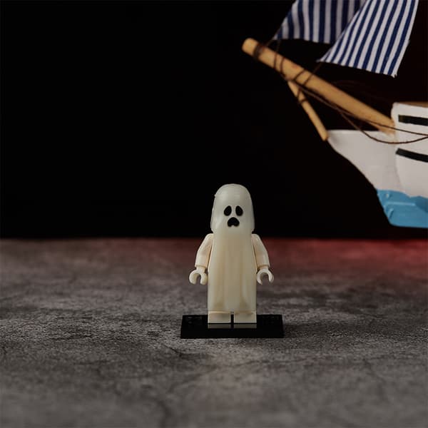 Halloween-serien byggstenar lysande leende spöke A&B 2 pcs