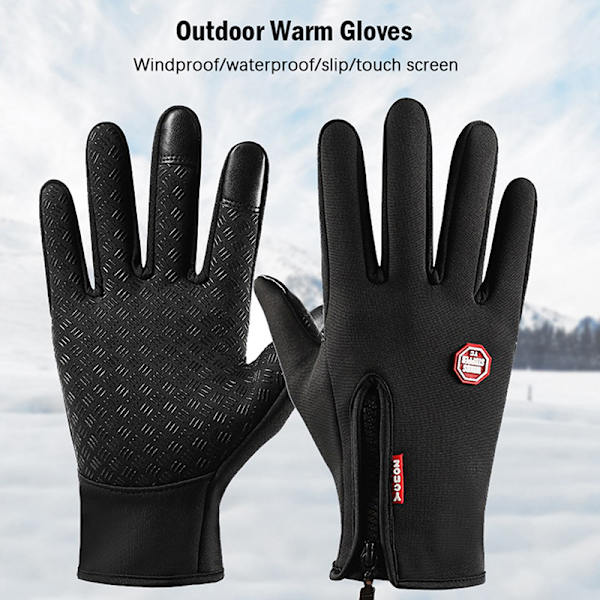 Utomhus vinterhandskar Moto Resistant Touch Halkfri Black M