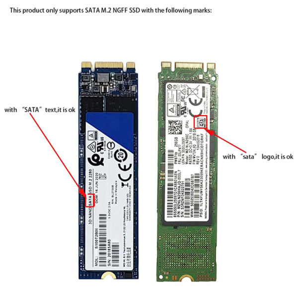SATA M.2 NGFF SSD till 2,5" SATA 2,5" SATA till M.2 NGFF SSD-adapter onesize