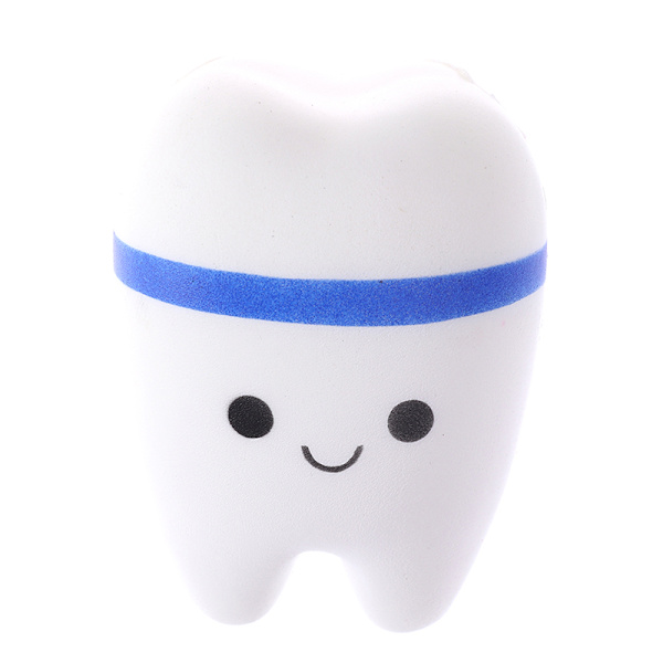 2 st Rainbow Tooth Slow Rising Cartoon Soft Bread Toy Blue 2 pcs