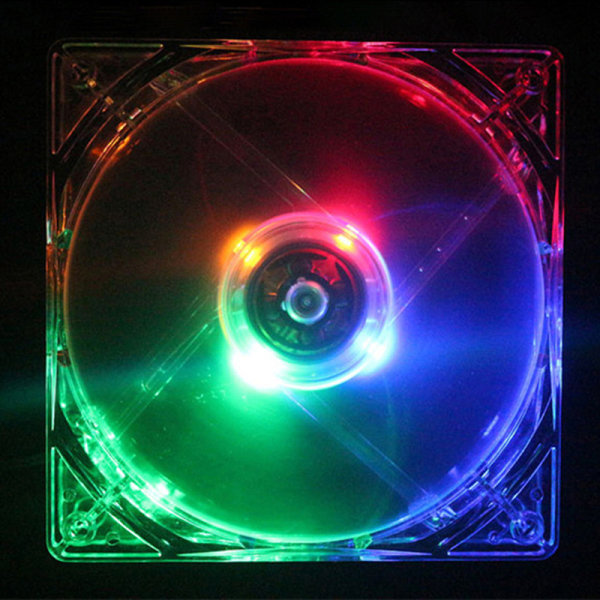 80mm LED Dator PC Fläkt 8025 Silent Kylfläkt 12V LED Lumino Multicolor