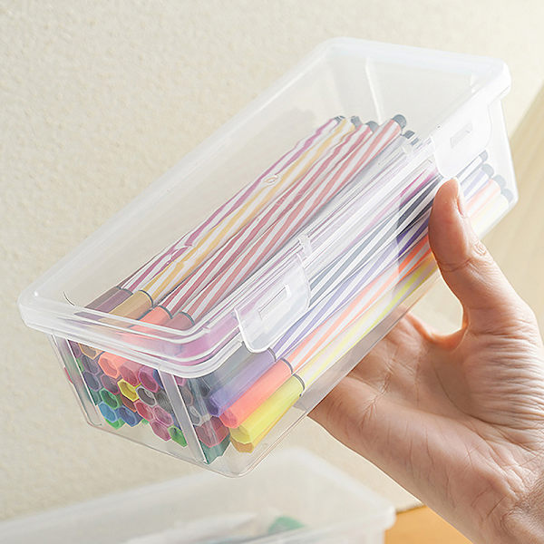 1 st extra stor kapacitet penna i plast Stapelbar Transluce Clear