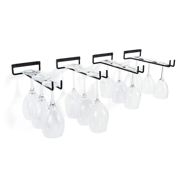 30cm Stemware Vinglasställ Väggmonterbart Smidesjärn Svart 2 pcs 40*20*20
