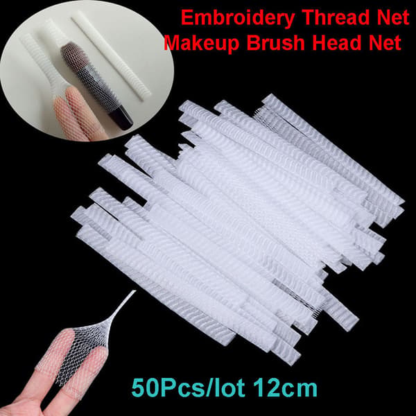 50 stk/parti 12 cm broderitrådnet forhindrer afvikling af makeup one size