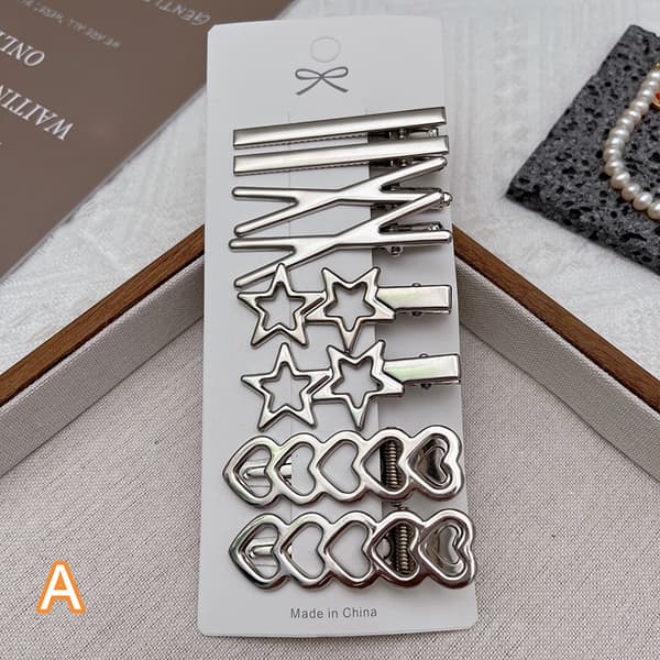 8st Silver Metall Hårnål Ankklämma Hårklämmor Sidolugg W A