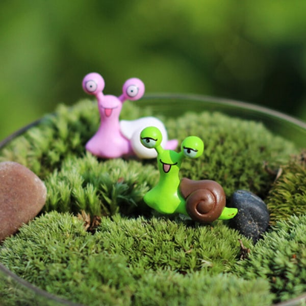 Trädgårdsprydnad miniatyr snigelfigur Resin Craft Fairy Doll 1 pc