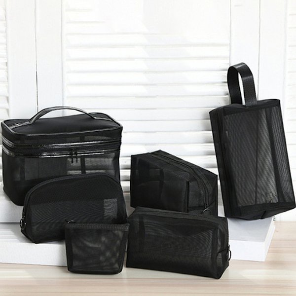 Mesh Transparent Kosmetik Makeuptaske Kvinder Make Up Organizer S E